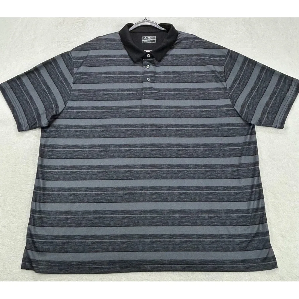 Ben Hogan Performance Polo Mens 3XL Short S/S Black & Gray Stripe‎ Golf WT3657